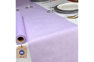 NATUARTE, Runner da Tavola Lilla, Rotolo di Feltro da 25 metri x 30 centimetri, Decorazione Tavola, Stoffa Decorazione Matrimonio, Battesimi, Comunioni, Compleanni, Colore Lilla