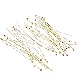 Johnson Tools Round Headed Ball Wire Pins (Brass) for Jewellery Making and Beading Hobby Art n Craft (100)