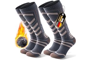 PULIOU Skisocken aus Merinowolle für Herren,Damen und Jugendliche,Socken für kaltes Wetter zum Snowboarden,Schnee Thermosocken,Atmungsaktiv,Schnell Trocknend,Größe 35-51(2 Paar)