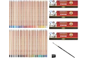 KOH-I-NOOR KOH - I - NOOR Lot de 48 crayons pastel Gioconda avec taille-crayon et une brosse pastel