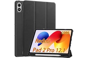 GIOPUEY Cover Compatibile con Redmi Pad 2 PRO 12.1 2025, Flip Pelle + Morbida Custodia in Silicone, consistenza Simile alla Pelle Case - A