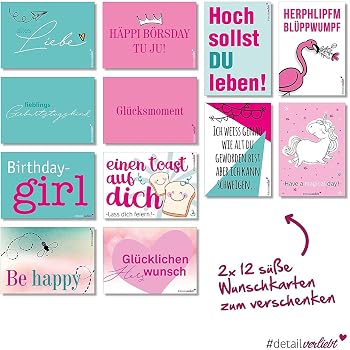 24 Wunsch Postkarten Mit Sprüchen I Dv203 I Din A6 I Spruch Karten