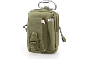 Unigear Taktyczne saszetki biodrowe, męskie, z aluminiowym karabińczykiem, saszetka na pasek, torba na telefon komórkowy, wielofunkcyjna, do uprawiania sportów outdoorowych, kompaktowa i lekka, wielokrotnego użytku