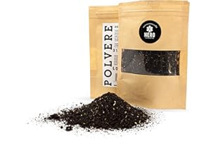 NERO FERMENTO NB Poudre d'Ail Noir Produite avec de l'Ail Noir Biologique. 30 gr, Made in Italy, Sans Conservateur, Antioxydant, Arôme Alimentaire pour tous les Plats, Desserts, Cocktails