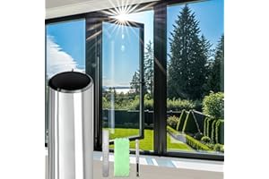 DIFIT One Way Window Film See Out Not in Privacy Films for Glass Windows Reflective Windows Film Anti-UV Anti-Glare Static Cling Window Tint for Home, Office（Silver-silver，30x200cm）