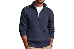PJ PAUL JONES Herren Rollkragenpullover 1/4 Zip Troyer Pullover Langarm Strickpullover mit Turtleneck Sweater Pulli Winterpullover