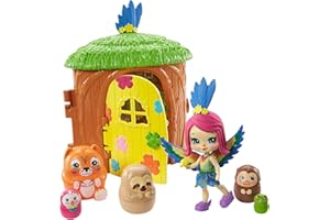 Enchantimals Secret Besties Peeki Parrots Domek na Drzewie z Figurkami, Wielokolorowy, ‎Od 3 lat, GTM49