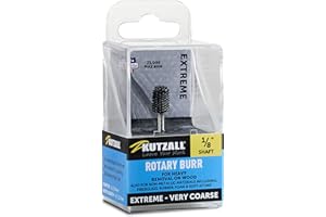 Kutzall Extreme Ball Nase Burr, 1/8 "Welle, Sehr Grob - Holzbearbeitungsbefestigung Für Dremel, Foredom, Dewalt, Milwaukee. Schleifmittelkarbid, 1/4" (6,3 Mm) Dia. X 1/2 "(12,7 Mm) Länge, Bnx-14-Eg