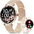 Smart Watches for Women(Answer/Make Call),1.19" AMOLED Fitness Watch, Heart Rate Sleep Blood Pressure Monitor, IP68 Waterproof,100+ Sports Modes Fitness Tracker Smartwatch for iOS Android -Rose Gold