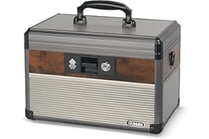 GLOSEN Verschließbare Box, Medizinbox Medikamenten Aufbewahrung Abschließbare kiste, Aufbewahrungsbox mit Schloss, Tragbare Aufbewahrungsbox abschließbar mit Schlüssel Riemen 12*7.68*6.87 Zoll (Mittel)