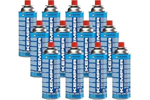 KEMPER - Confezione da 12 bombole di gas Cartuccia gas 220g butano UN2037 - Caramella per apparecchi a gas