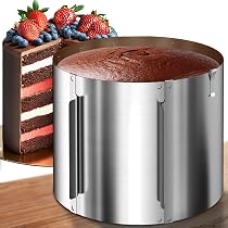 Produktbild von Backen Zubehör 4smile Tortenring Verstellbar Hoch 20 Cm - Edelstahl Backring 16-30 Cm, Stabile Tortenform - Kuchenring Rund Verstellbar, Backrahmen Rund Zum Backen Und Dekorieren Springform 20 Cm