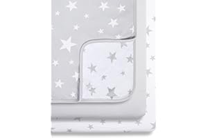 SNUZ Snüz 3 Piece Crib Bedding Set – 100% Jersey Cotton – Grey & White Blanket and Crib Sheets – Star
