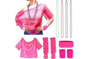 AN-WATTY Deguisement Annee 80 Femme, Déguisement Année 80 Accessoire Annee 80, Vetement Annee 80 Disco, Deguisement Année 80 Disco pour Soirées à Thème et Spectacles Sur Scène Carnavals