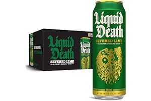 Liquid Death, Severed Lime Sparkling Water, Lime Flavored Sparkling Beverage Sweetened With Real Agave, Low Calorie & Low Sugar, 12-Pack (Tallboy Size 16.9oz Cans)