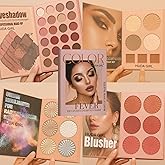 HUDA GIRL 4-in-1 Makeup Book Palette All in One - Eyeshadow Palette, Highlighter Makeup, Blusher Contour, Bronzer Powder - Pr