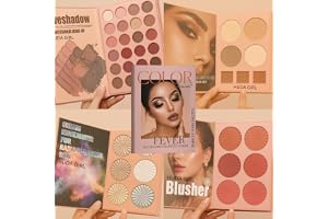 HUDA GIRL 4-in-1 Makeup Book Palette All in One - Eyeshadow Palette, Highlighter Makeup, Blusher Contour, Bronzer Powder - Professional Cosmetic Kit for a Flawless Look For Women
