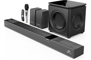 ZEBRONICS 1100 Watts Powerful Soundbar, 7.2.4 Home Theatre, Wireless, Dual Satellites & Driver Subwoofer, Dual Radiators, DTS X,Dolby Atmos, Karaoke UHF Mic, HDMI Earc, Optical (Juke BAR 10000), Black