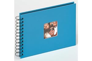 walther design Album Fotografico Blu Oceano 23 x 17 cm Album a Spirale con Ritaglio Copertina, Fun SA-109-U