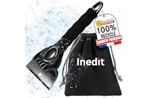nedit Grattoir Pare Brise Voiture + Sac de Rangement Offert - Raclette Pare Brise Voiture - Gratte Pare Brise Voiture - Efficacité Garantie (Noir)