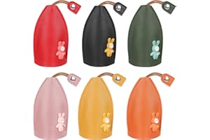 Zoomarlous 6 Pcs Cute Creative Pull Out Key Sleeve, PU Leather Key Wallets Housekeepers, Car Key Holder Case, Cartoon Leather Large Capacity Car Key Sleeve, Car Key Case for Men Women
