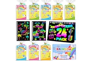 Elover Party Bag Fillers for Kids - Scratch Art Party Bag Fillers, Arts and Crafts Rainbow Scratch Notebooks Gifts Age 4-9, Birthday Classroom Gifts for Boys Girls