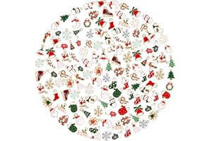 XINNUN 250 Pièces Charmes Bijoux de Noël Pendentif à Breloques Assorties en Alliage Pendentif de Wapiti Bonhomme de Neige Père Noël Sapin de Noël Charmes de Boucles d'Oreilles pour Bricolage