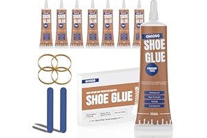 GH1200 10 ML x 8PCs Shoe Glue Sole Repair Waterproof - Pocket Friendly Small Size Clear Drying & Strong Shoe Repair Superglue for shoes - Non-Stiff Repairs, Fixes Sneakers, High Heels, Crocs & More