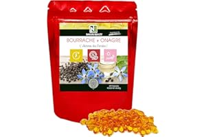 NAKURU | Bourrache + Onagre | Gamme Beauty | Fabriqué en France | "L' Alchimie des Pétales!" | 60 Capsules de 740mg - Poids Net: 44,40g