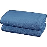 Amazon Basics asciugamano da bagno asciugatura rapida, 2 unità, 2 teli bagno, Blu Lago, 140 x 70 cm