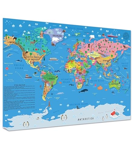 Little Wigwam Flags and Capitals No Tear Guarantee Educational Poster (60 x 42cm), Living Room in Kenya | Posters & Prints