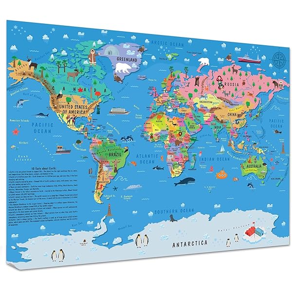 large A1 LAMINATED WORLD MAP POLITICAL ATLAS POSTER print LATEST