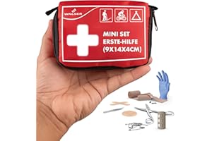 ‎WALSER WALSER Premium Mini Erste Hilfe Set 2025, wasserfestes Notfall-Set Outdoor/Camping/Fahrrad, 31-teiliges Reiseapotheke Set, kompaktes Erste Hilfe Set Outdoor, Mini Verbandskasten 2025, First Aid Kit