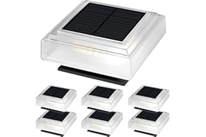 SOLPEX Solar Outdoor Post Cap Lights 25 lumens,Outdoor Post Cap Lights for Fence Deck or Patio,30 LED Bright Post Lights for 4x4,5x5,6x6 Posts Caps Wood or Vinyl Post Caps,6 Pack,Warm White