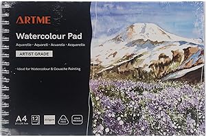 Artme Lot de 12 blocs de papier aquarelle 300 g Format A4