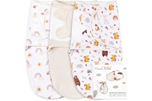 Mama Cheetah Torba na pieluchy dla niemowląt, organiczna pościel bawełniana, regulowane worki do spania, łatwe paski dla chłopca dziewczynki 0-3 miesiące, niezbędne dla niemowląt, 3-pak