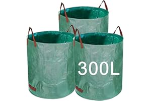 Ysguyyz Bolsas Duraderas para Residuos De Jardín, Juego De 3 Bolsas Reutilizables para Constructores con Tela Industrial Resistente Y Asas Prácticas (300L)