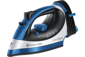 Russell Hobbs 23770 Easy Store Wrap and Clip Handheld Steam Iron with Vertical Garment Steamer Function, Blue and Black