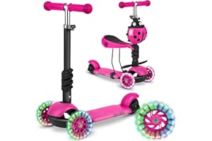 ‎RICOKIDS Hulajnoga trójkołowa dla dzieci 3w1 Buggy Ricokids balansowa z siedziskiem różowa