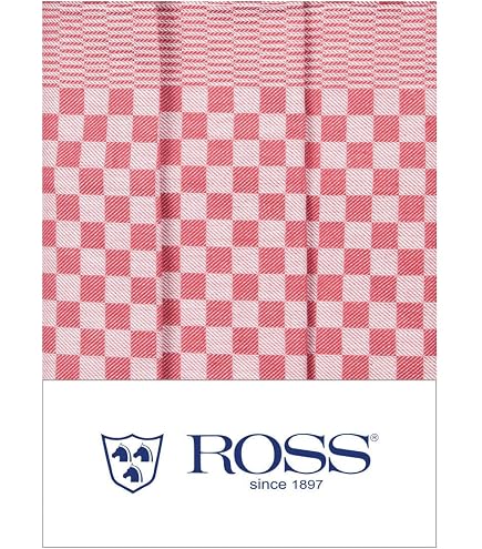 Ross Halbleinen Geschirrtücher 3er Pack – Exclusiv Silber, 50x70 Cm, Deutsche Qualität, Verschiedene Karo-Muster