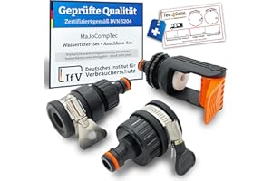 MaJoCompTec® ALLCONNECT Kit de raccordement universel pour robinet extérieur réglable sans filetage pour camping-car, caravane, bateau (kit de vol d'eau