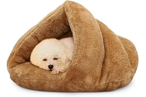 ALLSOPETS Cama Ortopédica para Perros y Gatos Cueva Acogedora en Forma de Triángulo con Base Antideslizante para un Sueño Confortable (Amarillo Limón, L)