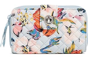 Vera Bradley Kultowy portfel RFID Turnlock, Signature Cotton, One Size