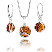 LILLY MARIE Damen Schmuck Set Echt Silber 925 Ohrringe Und Anhänger Längen-verstellbar Geschenkverpackung Beste Freundin Geschenke