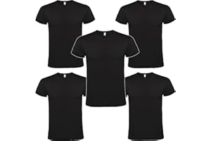 ROLY Camiseta Hombre Manga Corta | Pack 5 | Algodón | Cuello Redondo 11 Colores