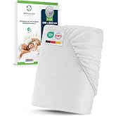 Sensalou S&aacute;bana bajera ajustable impermeable para incontinencia, color blanco, 160 x 200 cm | Funda para cama queen, lavable