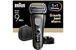 Braun Rasoir Electrique Homme Series 9+ PRO 9615S Argent, Etanche, Lames De Précision Ultra-Fines Et Tondeuse Pro Trimmer Pour Bien Raser La Barbe, Coffret Rasage Avec Etui De Voyage