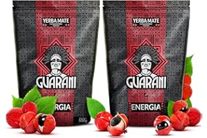 Guarani Energia 1 kg | Stymulująca yerba mate z guaraną 1000 g | Wysoki potencjał pobudzający | Moc naturalnej kofeiny | Herbata yerba mate z Paragwaju