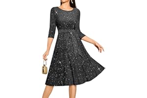 DRESSTELLS Velvet Cocktail Dresses for Women, Winter Holiday Dress, 3/4 Long Sleeves Party Formal Dress