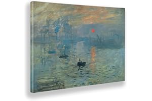 Giallobus - Gemälde - Claude Monet - Sonnenuntergangspanorama über dem Meer - Leinwand - 100x70 - Bereit zum Aufhängen - Moderne Gemälde für zu Hause